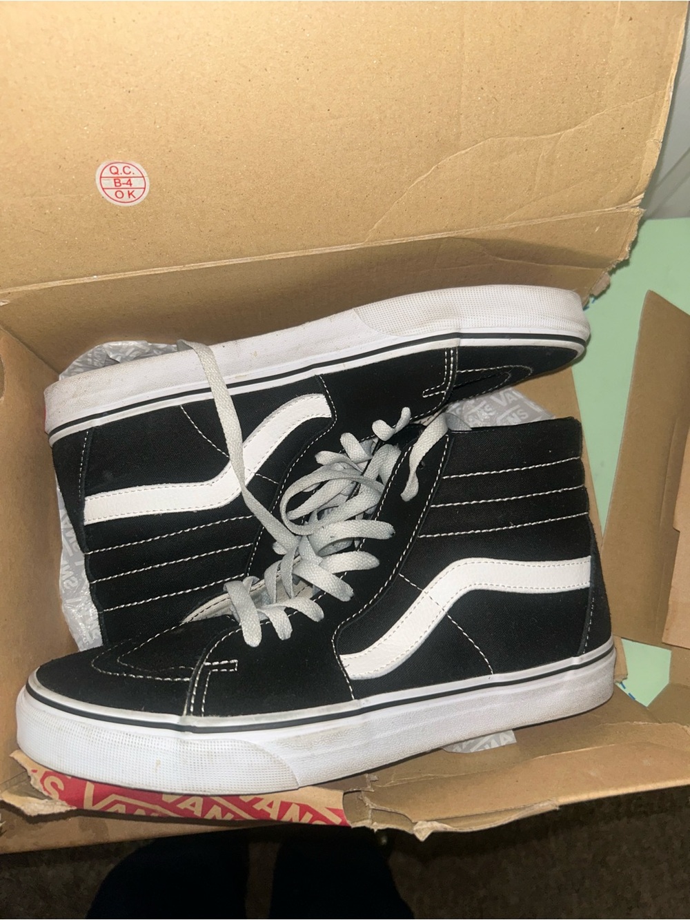 Vans Black & White High Top Skate Sneakers